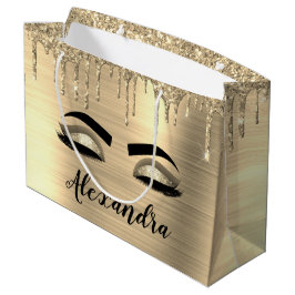 Guld Glitter Gnistra Eyelash Monogram Namn