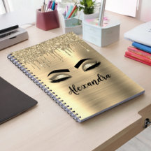 Guld Glitter Gnistra Eyelash Monogram Namn