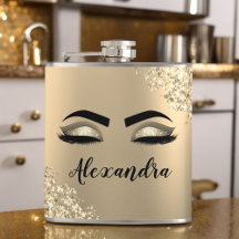 Guld Glitter Gnistra Eyelash Monogram Namn