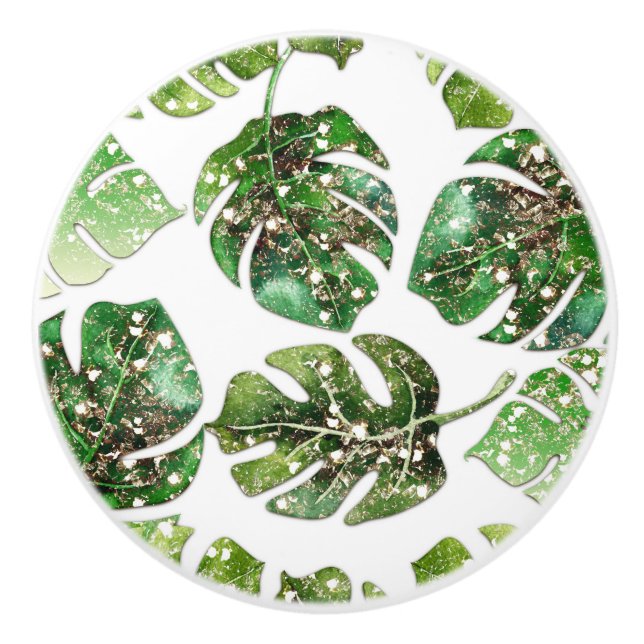 Guld Glitter Gnistra Glam Tropical Löv Chic Knopp (Framsidan)