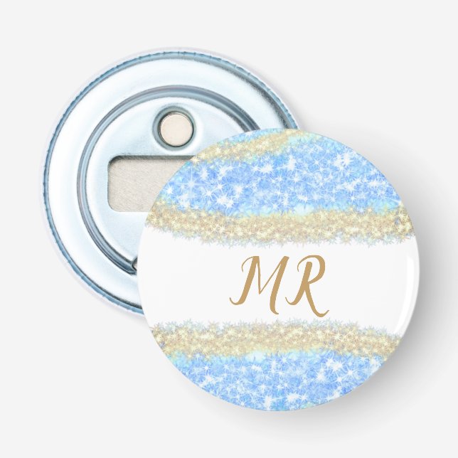 guld glitter gnistra, namn flasköppnare (Framsidan)