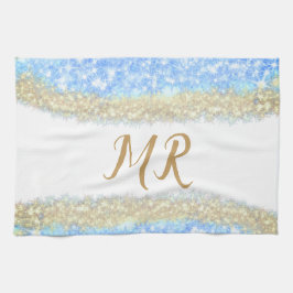 guld glitter gnistra, namn kökshandduk