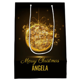 Guld Glitter God jul Boll Elegant Gift Bag