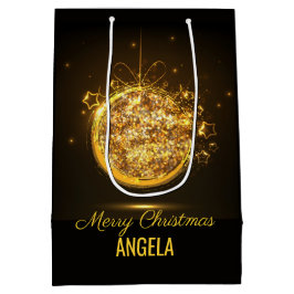 Guld Glitter God jul Boll Elegant Gift Bag