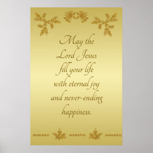 Guld Glitter God jul, Jultomten vid guld Poster