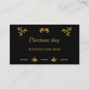 Guld Glitter God jul, Jultomten, Visitkort