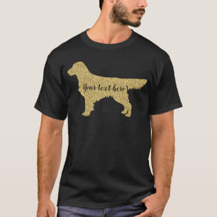 Guld Glitter Golden Retriever   Din text här T Shirt