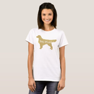 Guld Glitter Golden Retriever   HUND MORSA T Shirt