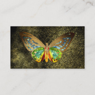 *~* Guld Glitter Guld Gilded Watercolor Butterfly Visitkort