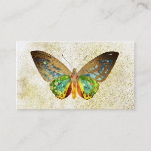 *~* Guld Glitter Guld Gilded White Butterfly Visitkort
