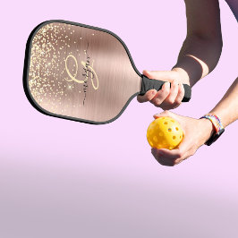 Guld Glitter, Guld Monogram, svart Namn