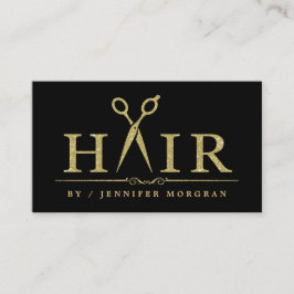Guld Glitter Hair Stylist Sissors Möte Tidsbeställning Kort