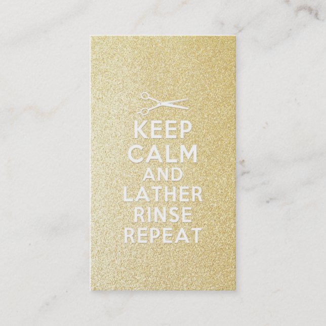 Guld Glitter Hair Stylist Visitkort (Framsida)