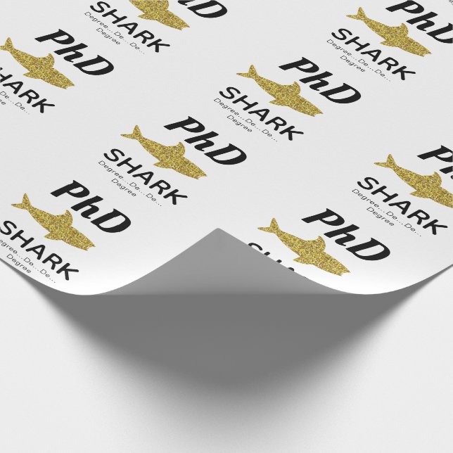 Guld Glitter-haj PhD Studenten Presentpapper (Hörn)