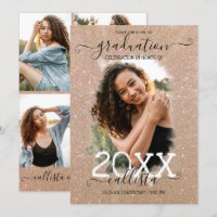 Guld Glitter Halo Fotokollage Examen