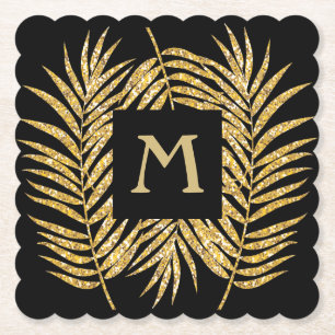 Guld Glitter Handflatan Underlägg Papper