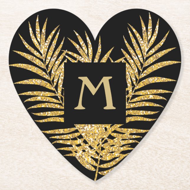 Guld Glitter Handflatan Underlägg Papper (Framsida)