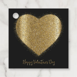 Guld Glitter Heart Valentindagen Gift-favorittagg Gåvor Etiketter