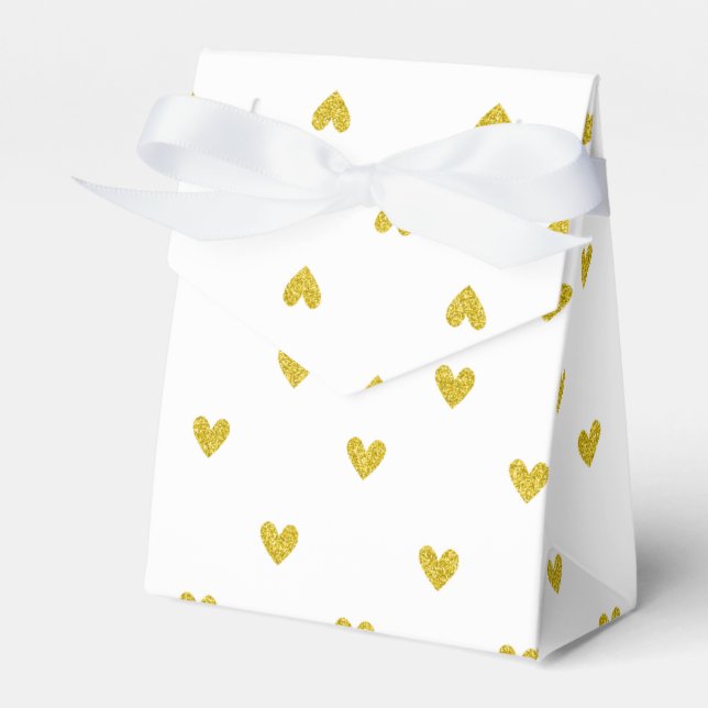 Guld Glitter Hearts Mönster Presentaskar (Framsidan Sidan)