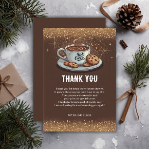 Guld Glitter Hett Chocolate Winter Baby Shower Tack Kort