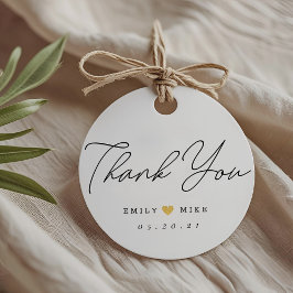Guld Glitter Hjärtan Bröllop Tack Rund Gåvor Etiketter