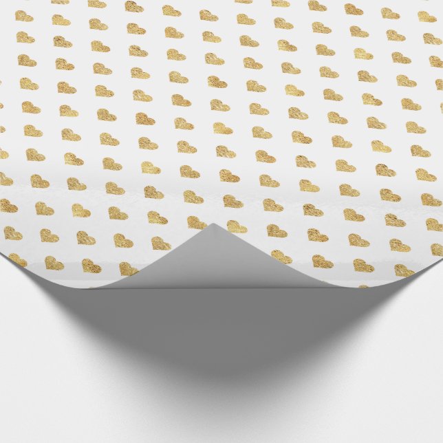 Guld glitter hjärtan presentpapper (Hörn)