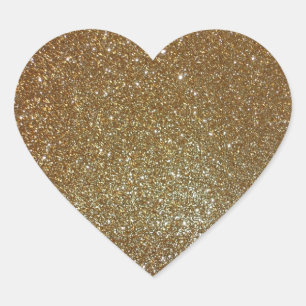 Guld Glitter Hjärtformat Klistermärke