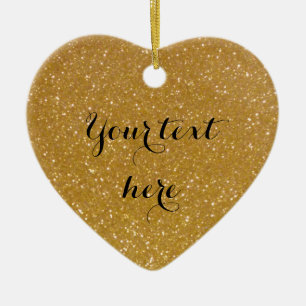 Guld glitter hjärtfoto Julgran ornament