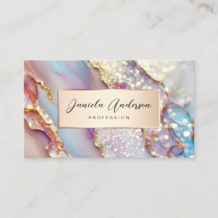 Guld Glitter Holografisk opal Struktur QR-kod Visitkort