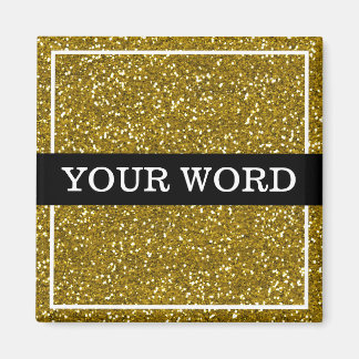 Guld Glitter inspirationskrav ett Ord Magnet