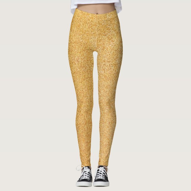 Guld Glitter jul Leggings (Framsida)
