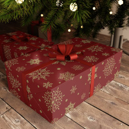 Guld Glitter jul Snöflingor Festive Presentpapper