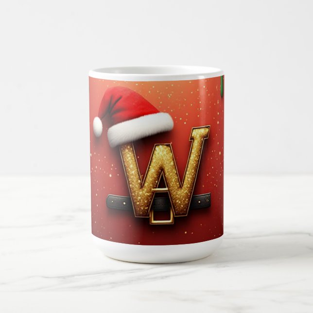 Guld Glitter Jul W För Vinter Namn Kaffemugg (Center)