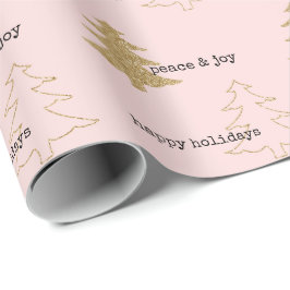 Guld Glitter Julgranar Rosa Presentpapper