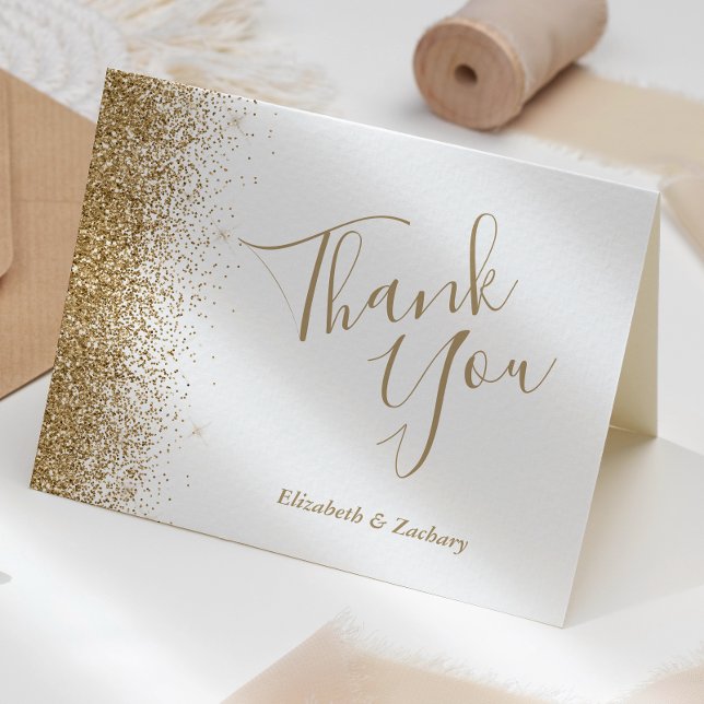 Guld Glitter Kant, Tacken Bröllop Kort (Skapare uppladdad)