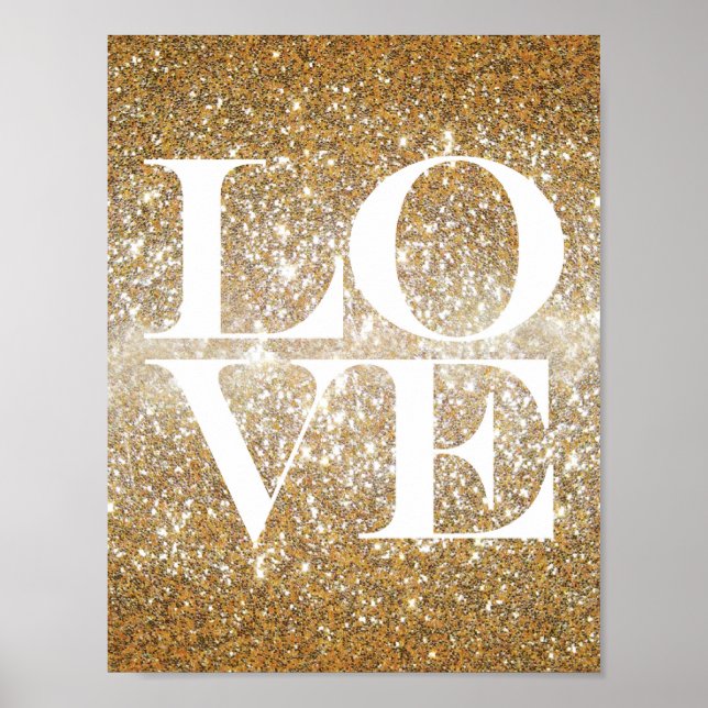 Guld Glitter Kärlek Poster (Framsidan)