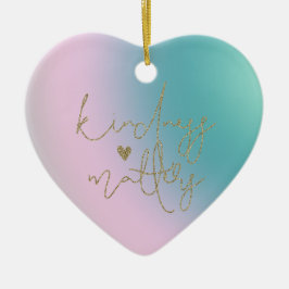 Guld Glitter Kindness Matters Tie Dye Julgransprydnad Keramik