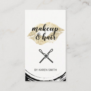 Guld Glitter Kiss/Makeup och Hair Visitkort
