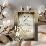 Guld Glitter-klänning,ballonger,50:e Födelsedagsfe Inbjudningar<br><div class="desc">Elegant silver-klänning,  baloner,  vin-glasögon,  högklackar vid silver glitter vid silver glitter vid gränsbakgrunden.</div>