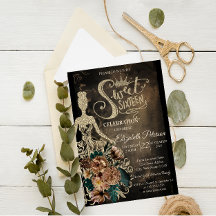 Guld Glitter Klänning, Tiara, Rosor Gothic Sweet 1