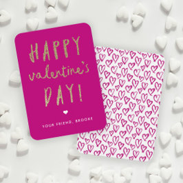 Guld Glitter Klassrum Glad Alla Hjärtans Dag Anteckningskort