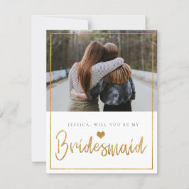 Guld glitter kommer du att bli mitt Bridesmaid-kor Spara Datumet