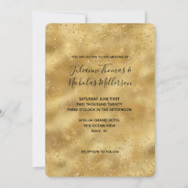 Guld glitter konetti gnistra Bröllop Inbjudningar
