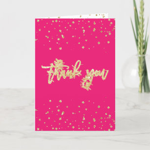 Guld glitter konetti neon rosa Sweet 16 foto Tack Kort