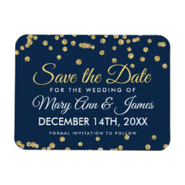 Guld Glitter Konfetti flottan Bröllop spara datum Magnet