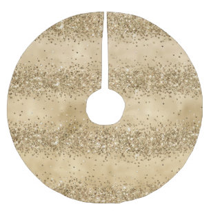 Guld Glitter Konfetti Gnistra Julgransmatta Borstad Polyester