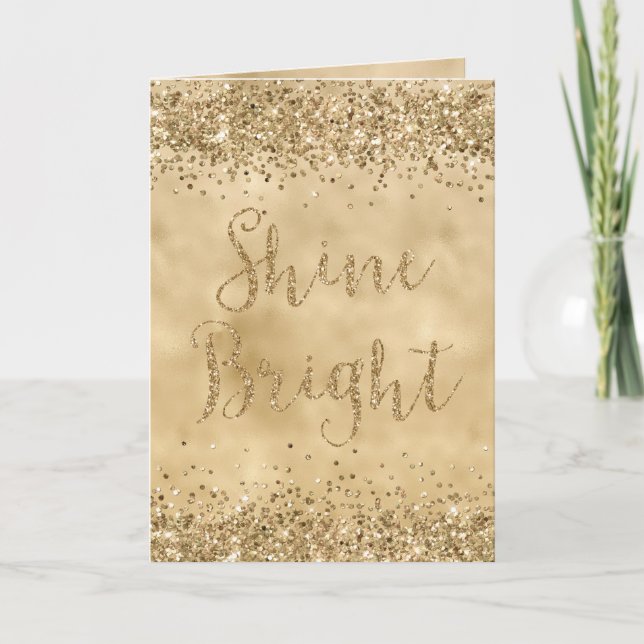 Guld Glitter Konfetti Gnistra Shine Kort (Framsida)