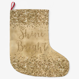 Guld Glitter Konfetti Gnistra Shine Stor Julstrumpa