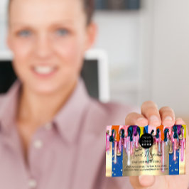 Guld Glitter-konfetti-holografdrivar Ram Visitkort
