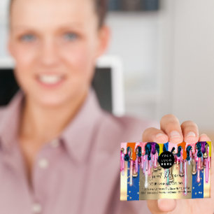 Guld Glitter-konfetti-holografdrivar Ram Visitkort